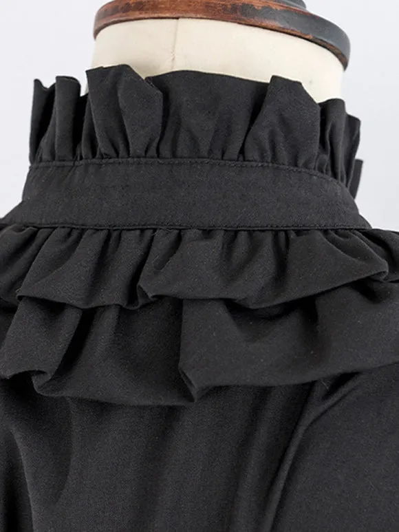 Gothic Lolita Blouses Ruffles Bows Lolita Top Long Sleeves Gray Lolita Shirt