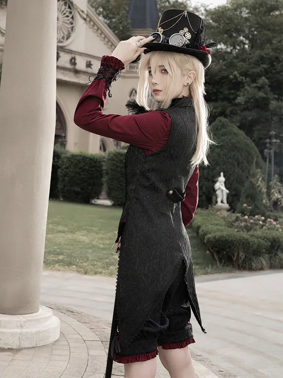 Gothic Lolita Blouses Ruffles Bows Lolita Top Long Sleeves Gray Lolita Shirt