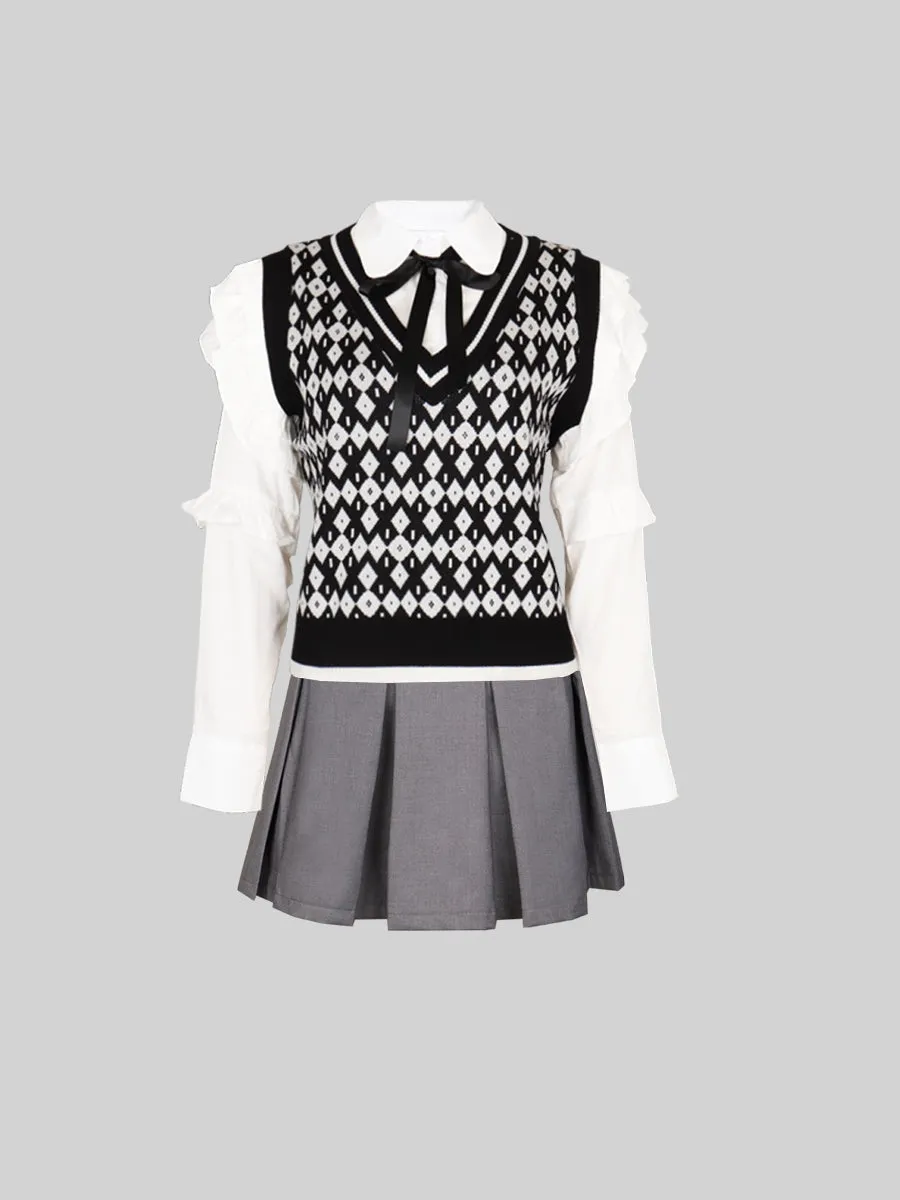 Grey Pleated Skirt