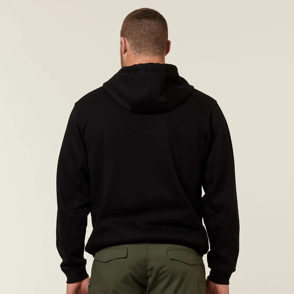 Hard Yakka Men's Foundations Brushed Fleece Hoodie - Black
