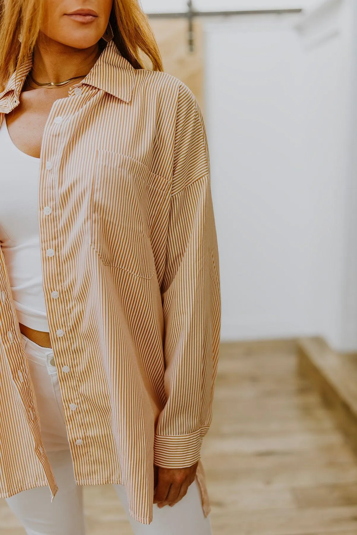 Hazel Blues® | Easy On The Eyes Striped Button Up