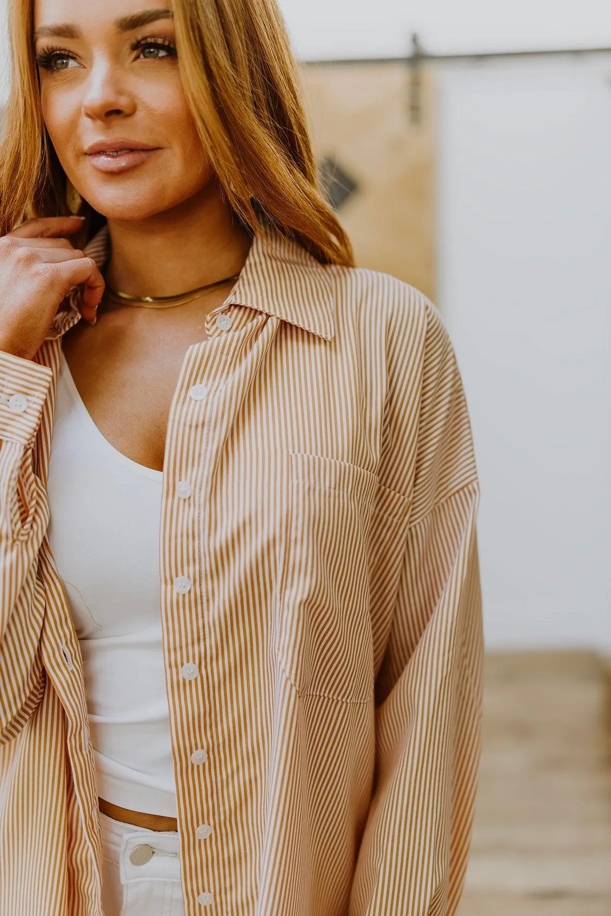 Hazel Blues® | Easy On The Eyes Striped Button Up