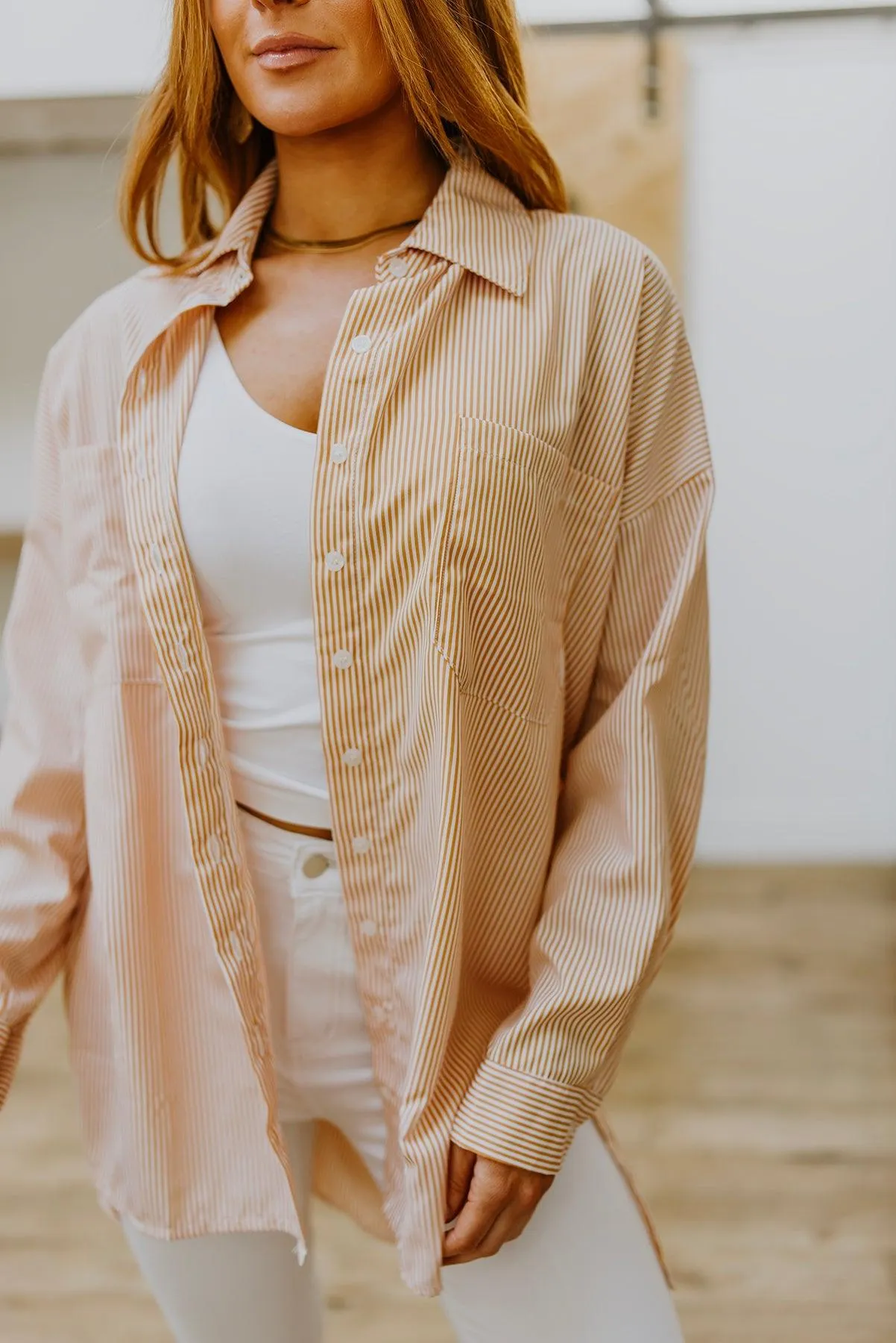 Hazel Blues® | Easy On The Eyes Striped Button Up