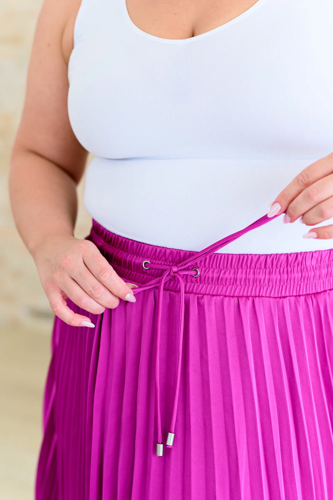 Hazel Blues® |  Just a Flirt Pleated Skirt in Magenta