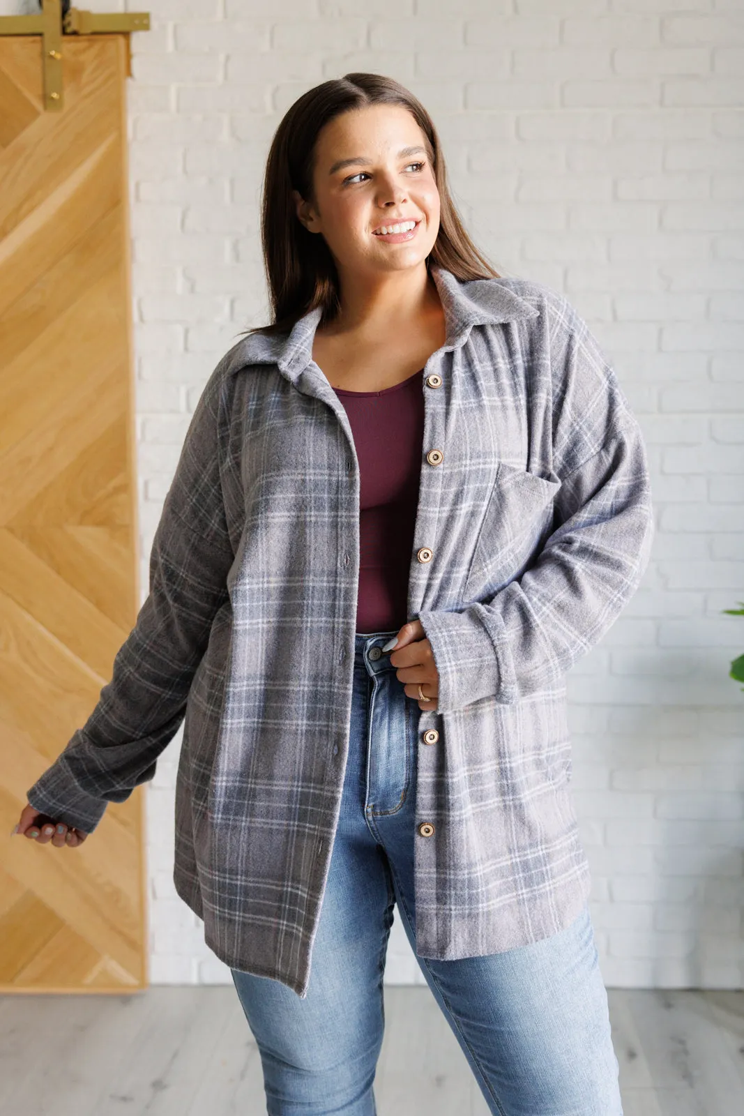 Headed My Way Plaid Button Up Top