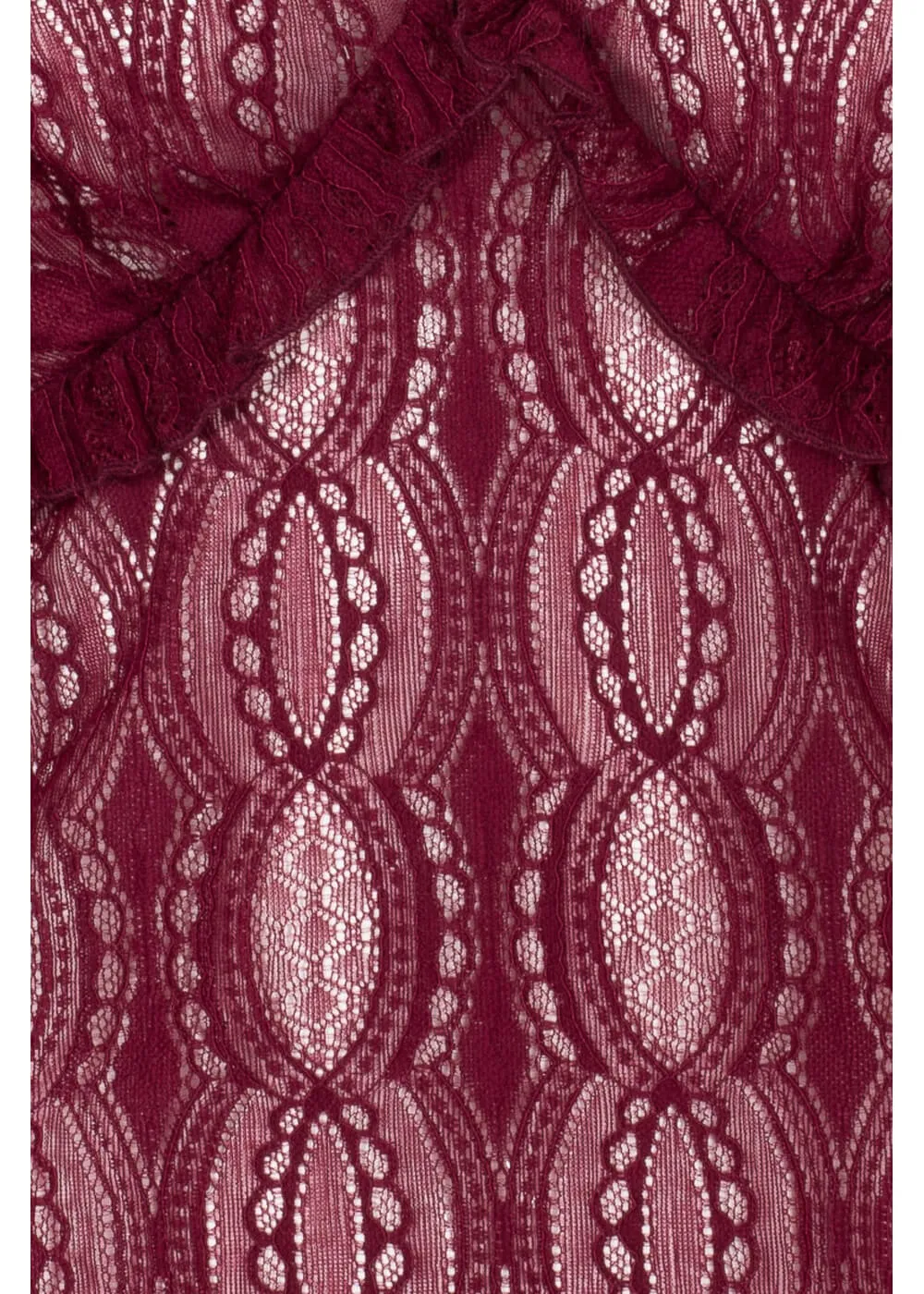 Hell Bunny Rhea Lace 70's Top in Burgundy
