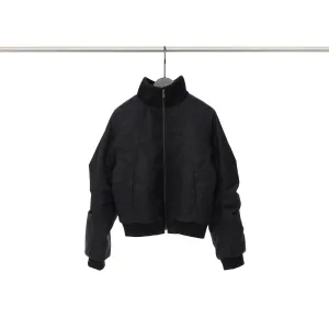 High-Collar Nylon Bomber Jacket