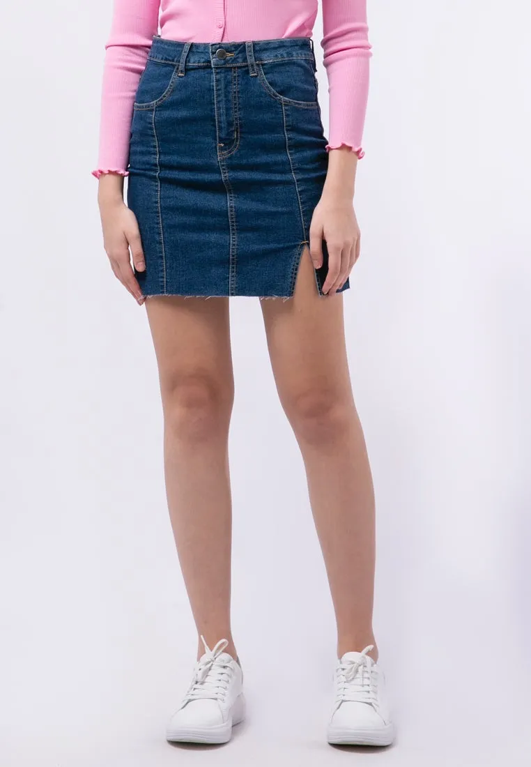 High Waist Mini Denim Skirt