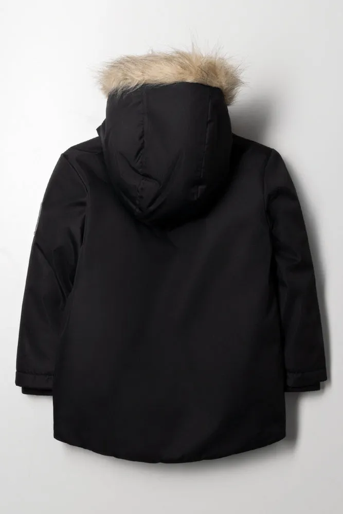 Hooded Parka Jacket Black