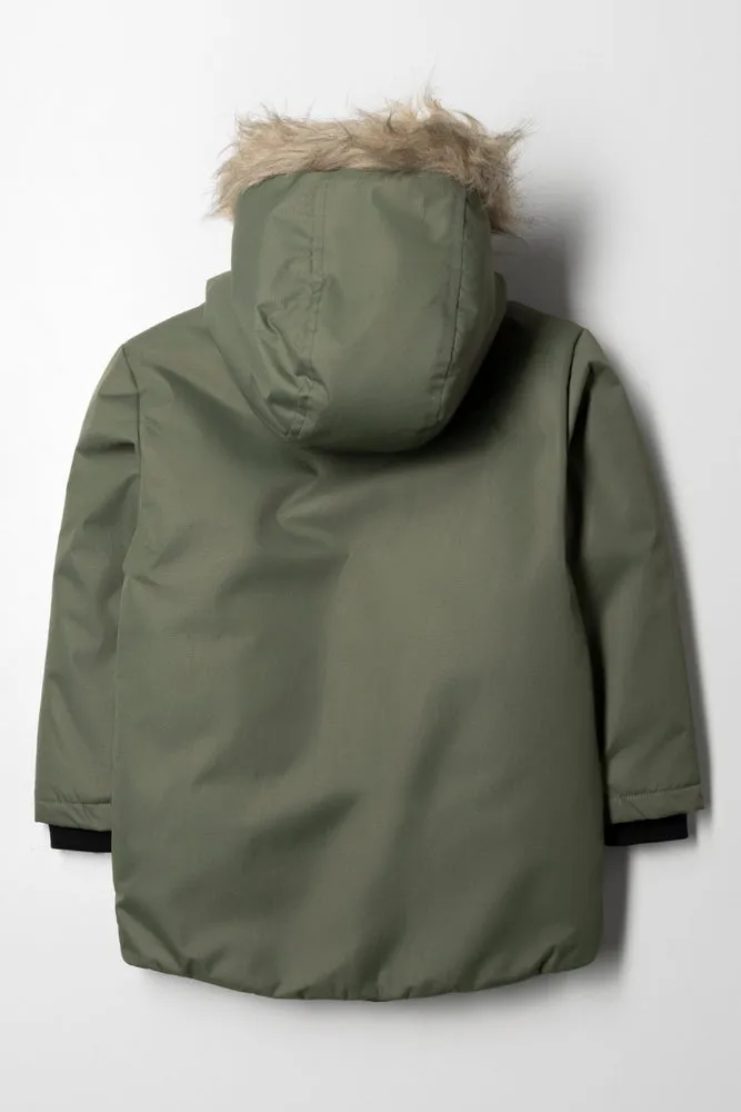 Hooded Parka Jacket Green