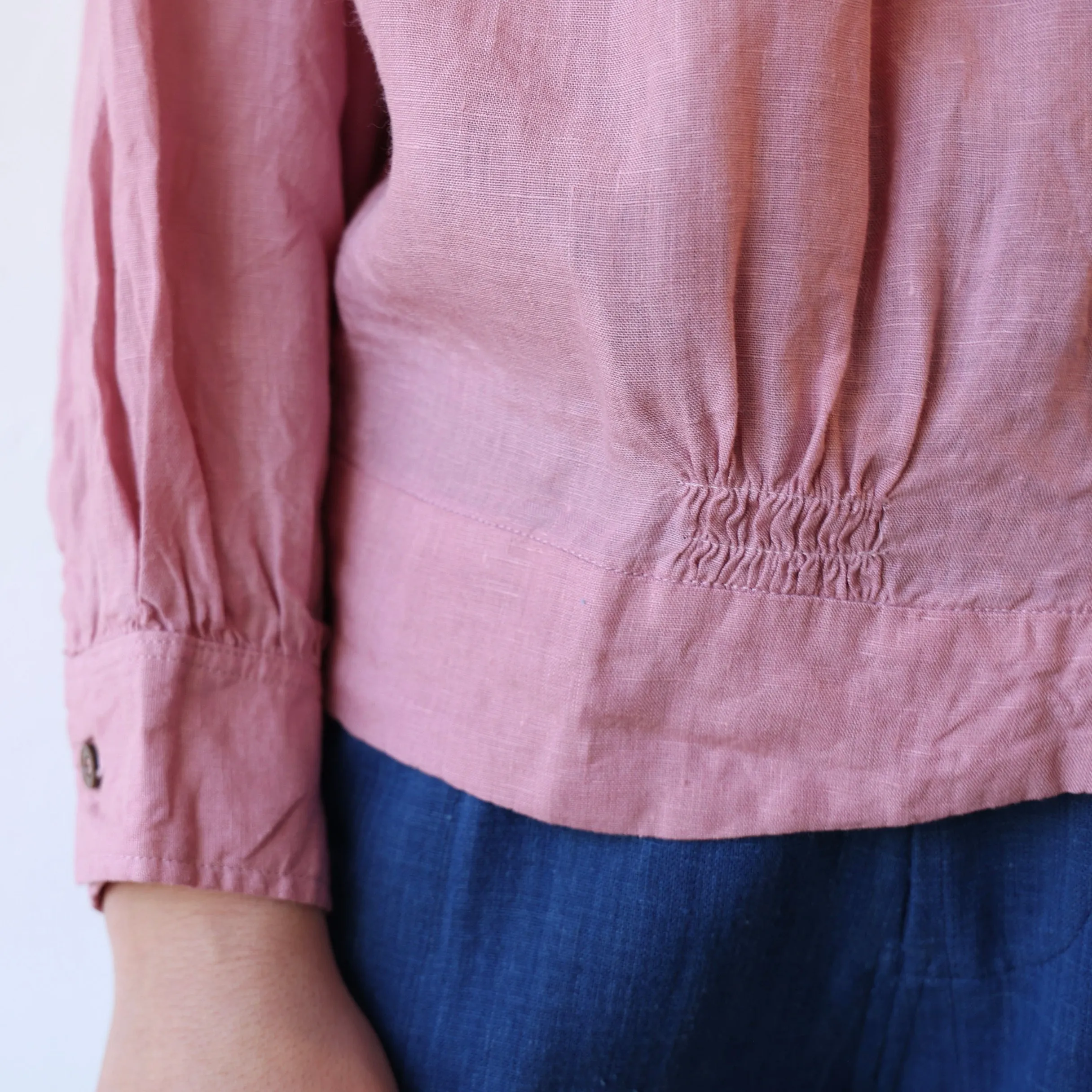 Ichi Antiquités Linen Blouse - Dusty Rose