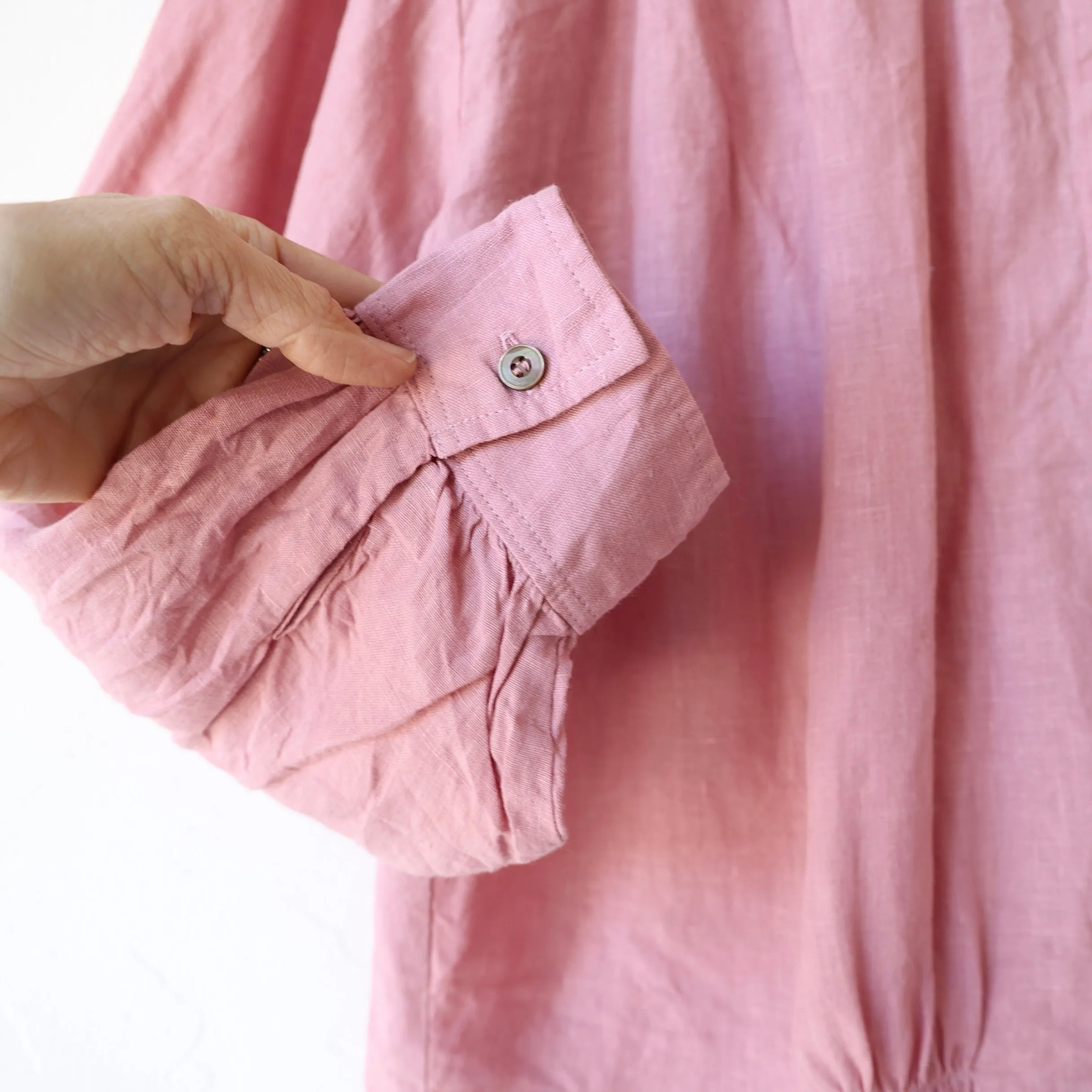 Ichi Antiquités Linen Blouse - Dusty Rose