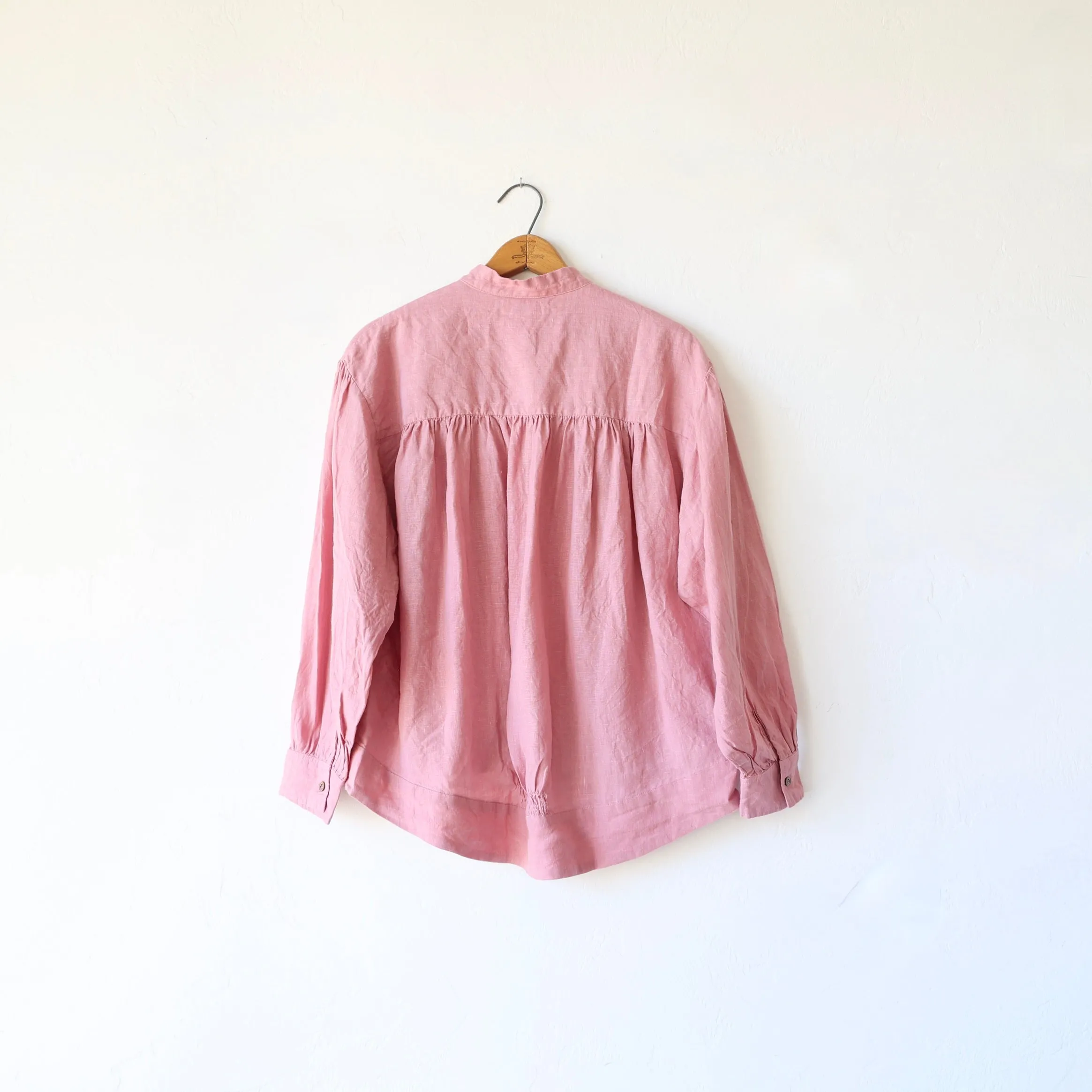 Ichi Antiquités Linen Blouse - Dusty Rose