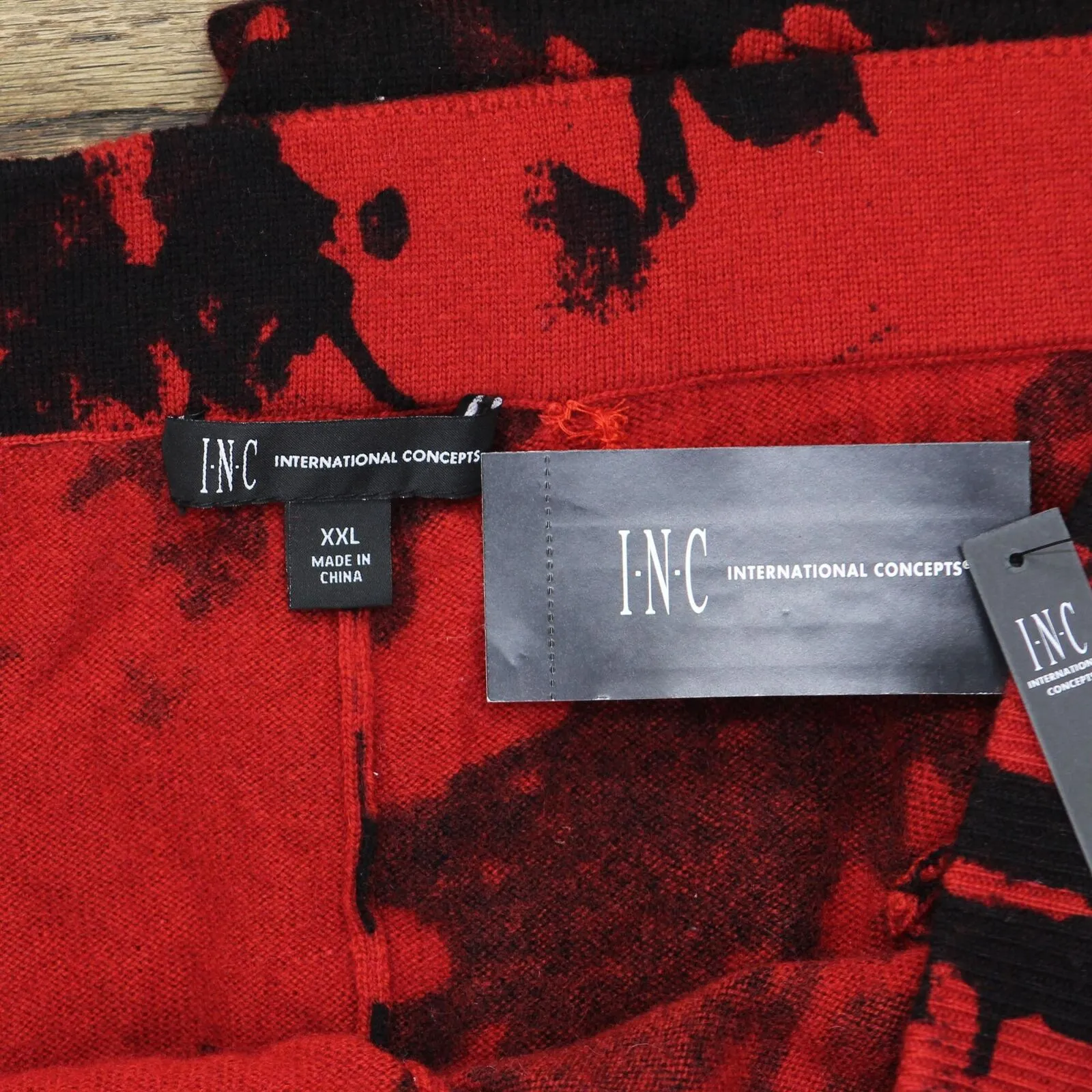 INC International Concepts Mens Cashmere Blend Tie-Dye Jogger Pants Red Wash XXL