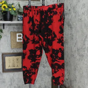 INC International Concepts Mens Cashmere Blend Tie-Dye Jogger Pants Red Wash XXL