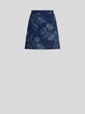 Jacquard Denim Mini Skirt