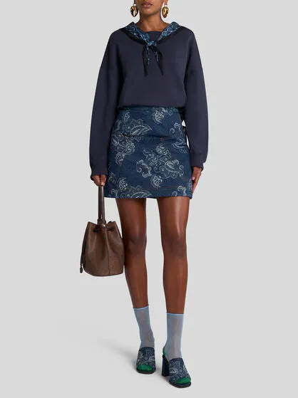 Jacquard Denim Mini Skirt