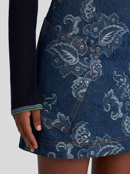 Jacquard Denim Mini Skirt