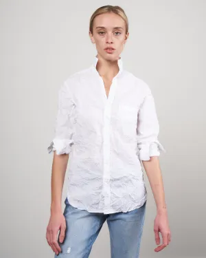 joedy woven button up - white crinkle superfine