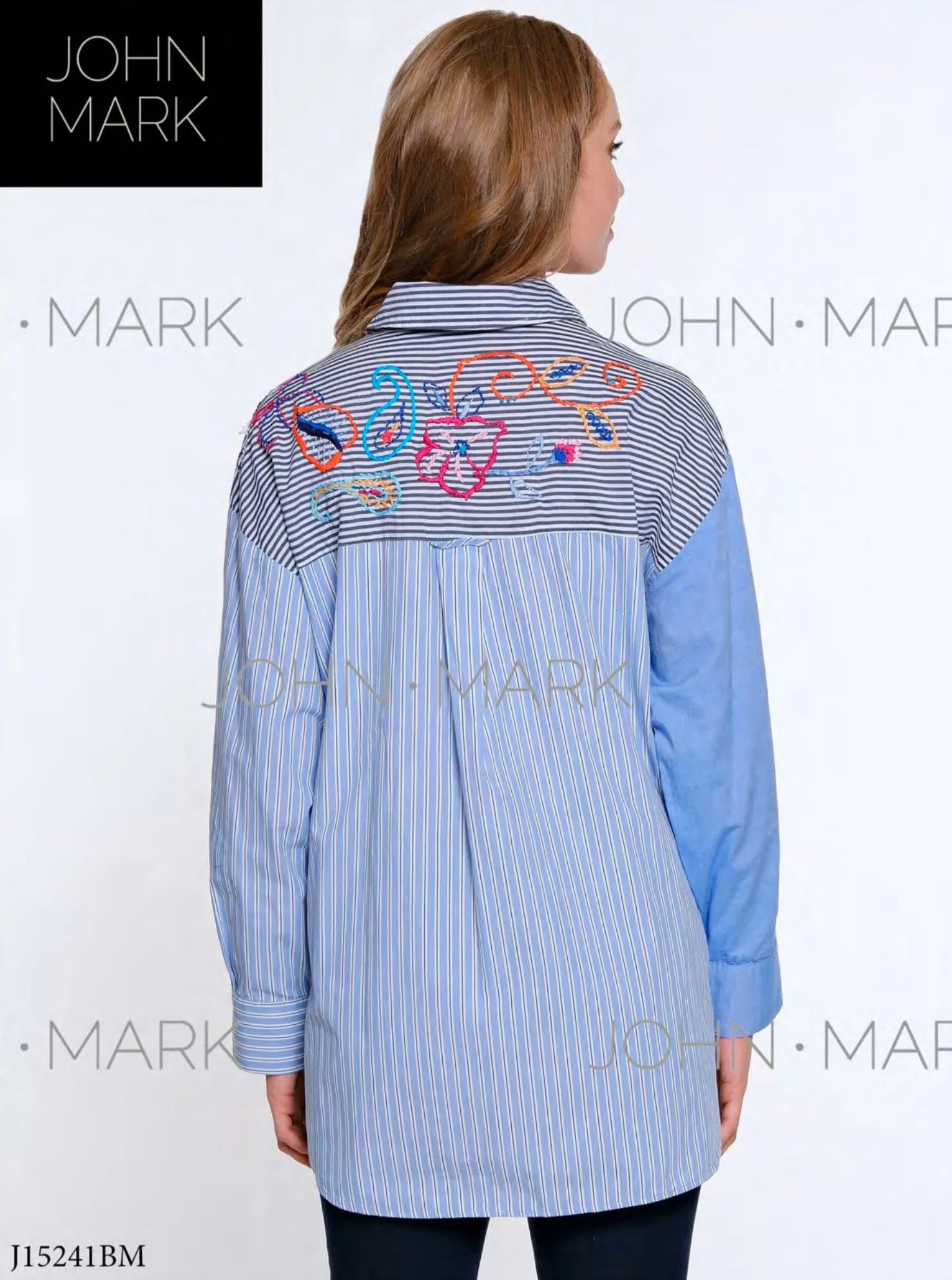 John Mark Stripe Button Up Print