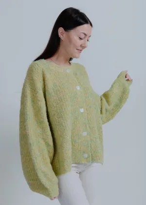 Kaia Balloon Sleeve Cardigan- Lemon