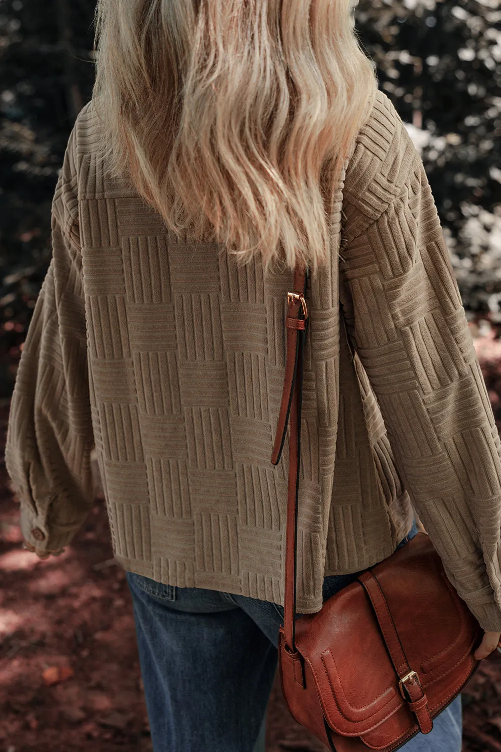 KaleaBoutique Textured Chest Pocket Button-Up Shacket