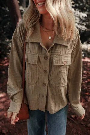 KaleaBoutique Textured Chest Pocket Button-Up Shacket