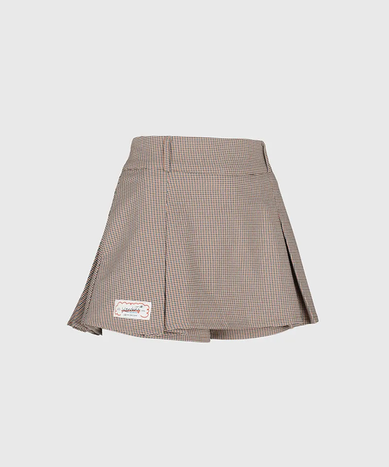 KANDINI Low-Rise Pleated Skirt - Orange