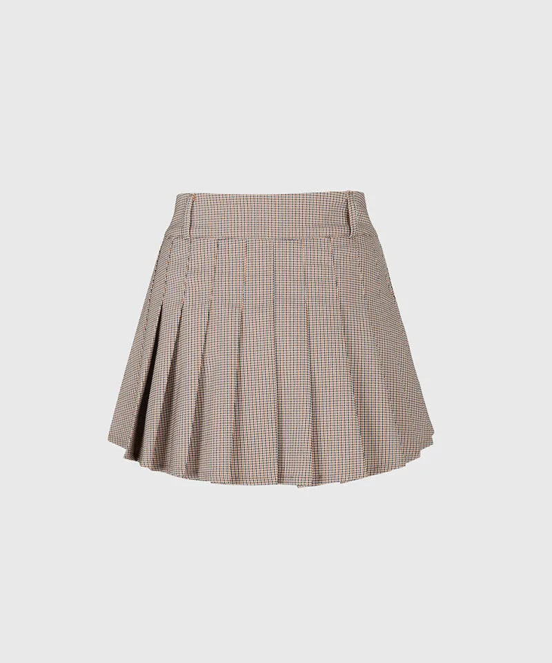 KANDINI Low-Rise Pleated Skirt - Orange