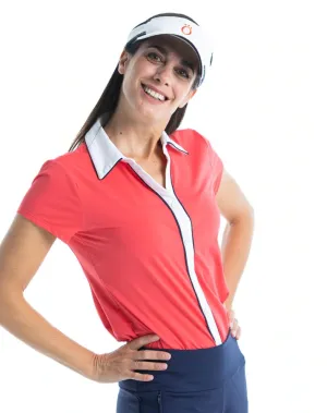 Kinona Women's UPF 50  Class Act Shortsleeve Golf Shirt - Watermelon Red
