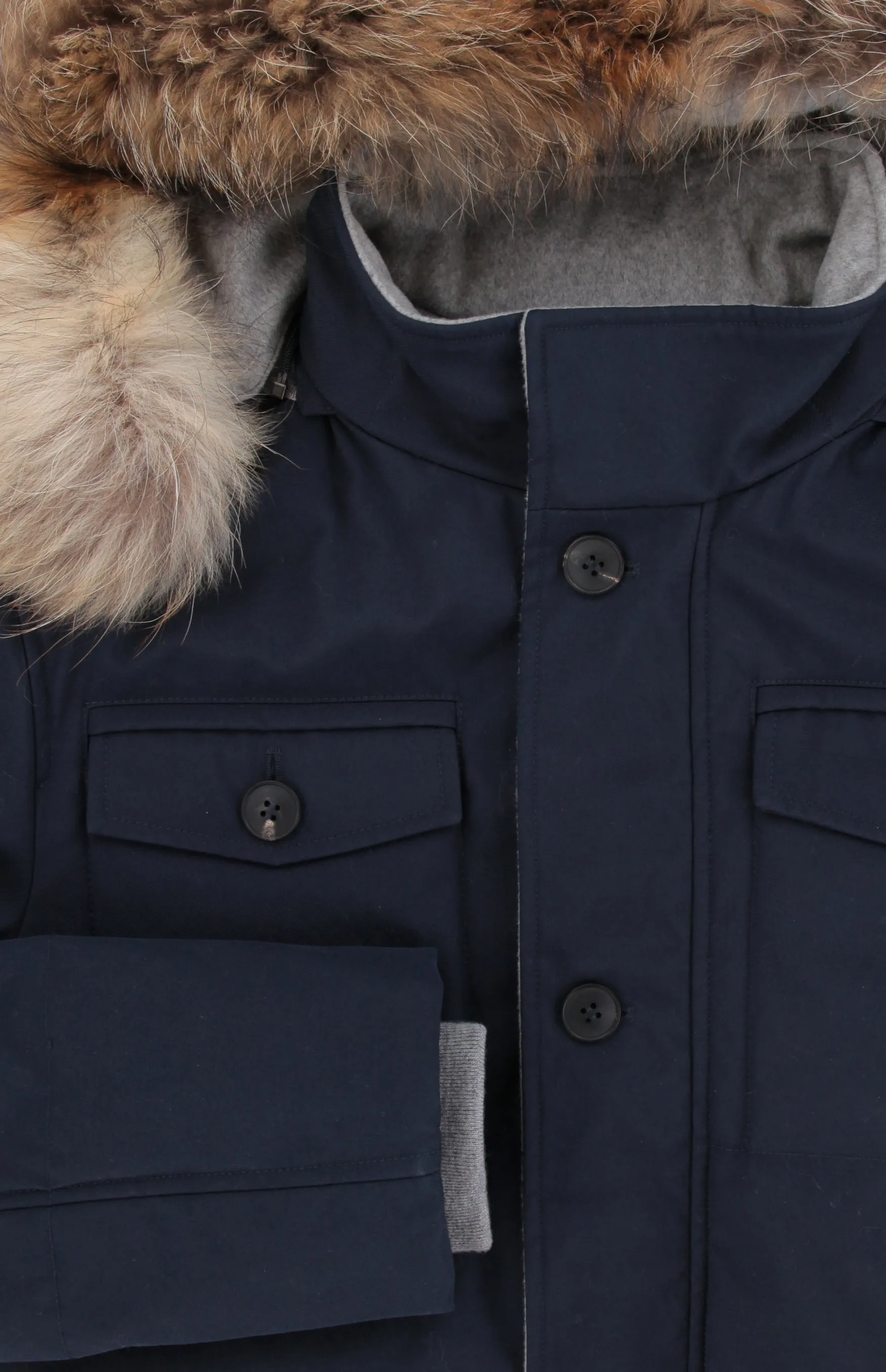 Kiton Navy Blue Parka