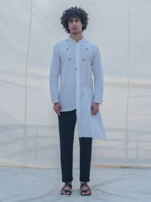 Kurta white w/ Box Pleates Set