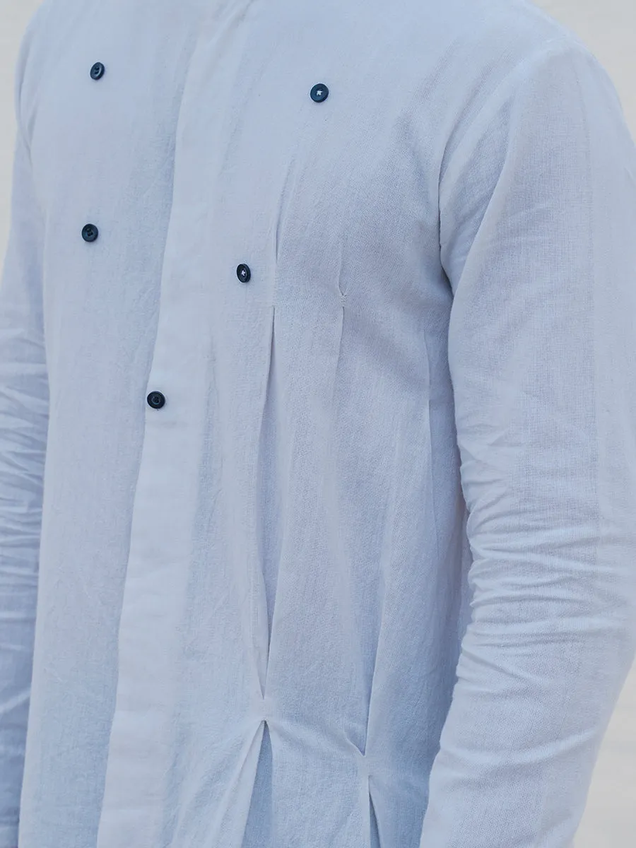 Kurta white w/ Box Pleates Set