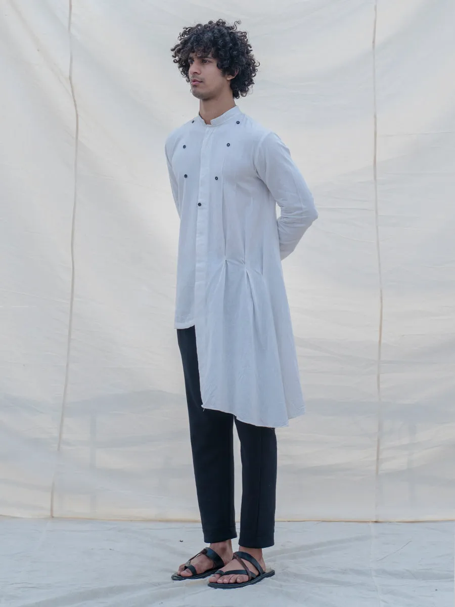 Kurta white w/ Box Pleates Set
