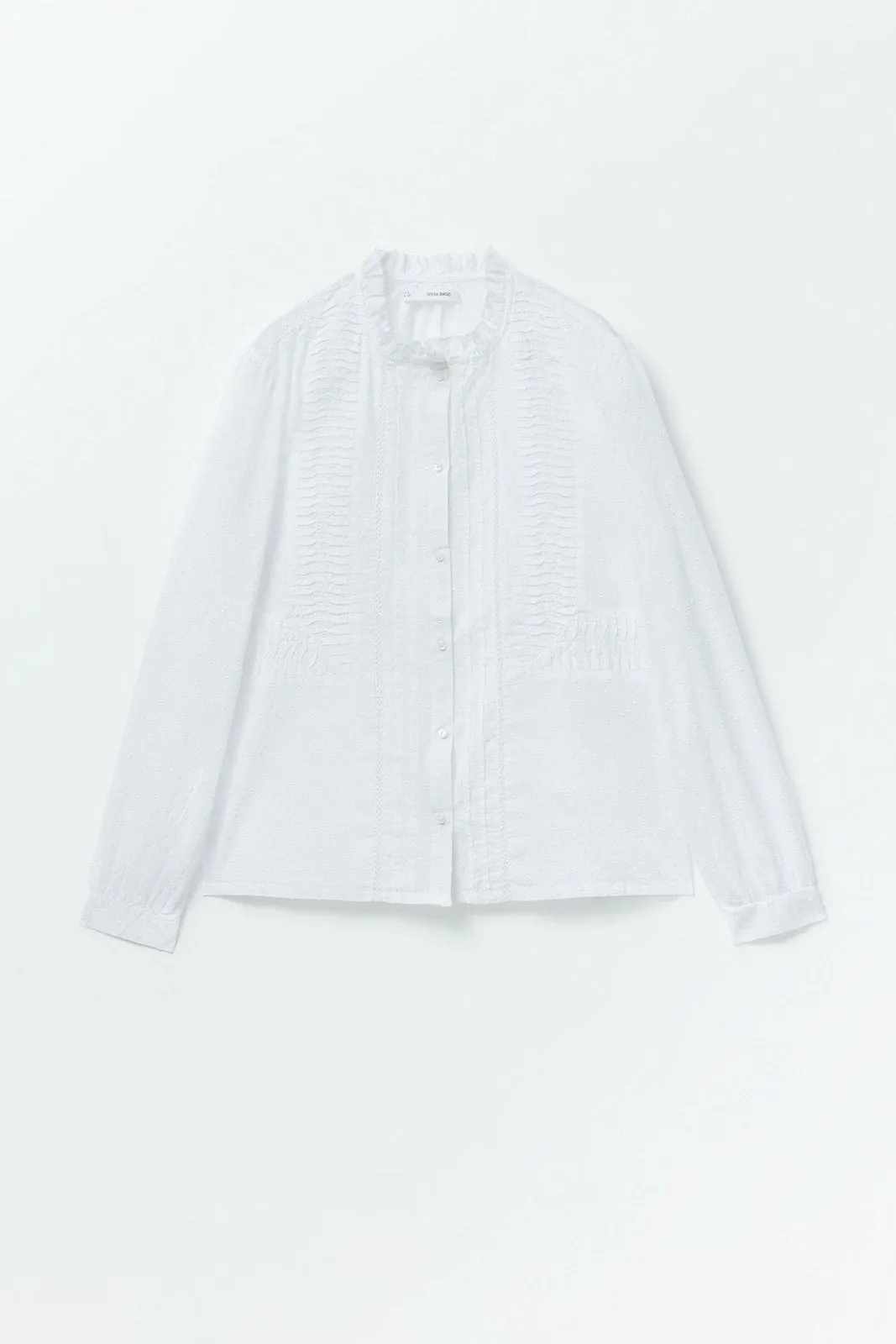 Lace plumetis shirt - White
