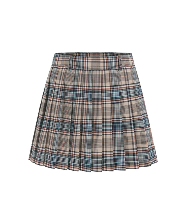 LENUCU Signature Tartan Check Skirt - Beige