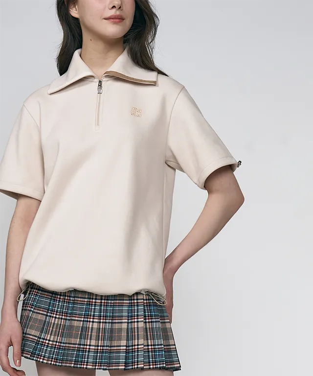 LENUCU Signature Tartan Check Skirt - Beige