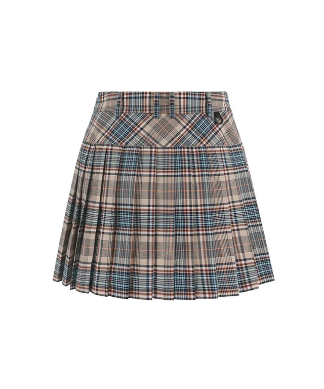 LENUCU Signature Tartan Check Skirt - Beige