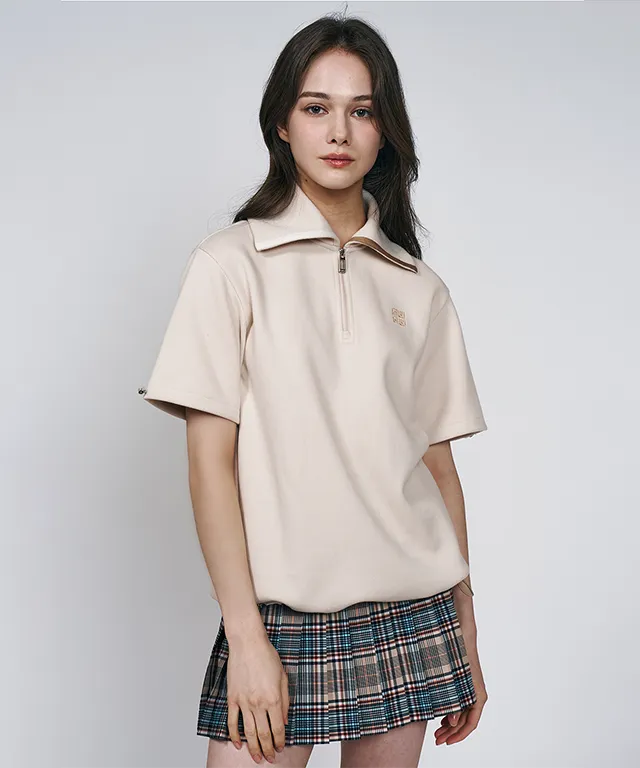 LENUCU Signature Tartan Check Skirt - Beige