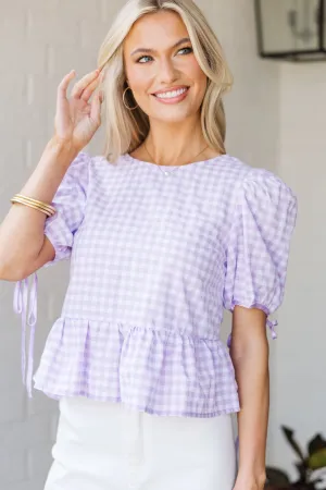 Little Moments Lavender Gingham Blouse