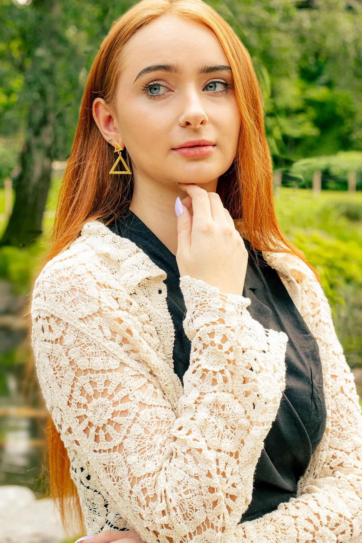 Long Sleeve Crochet Button Up Shirt