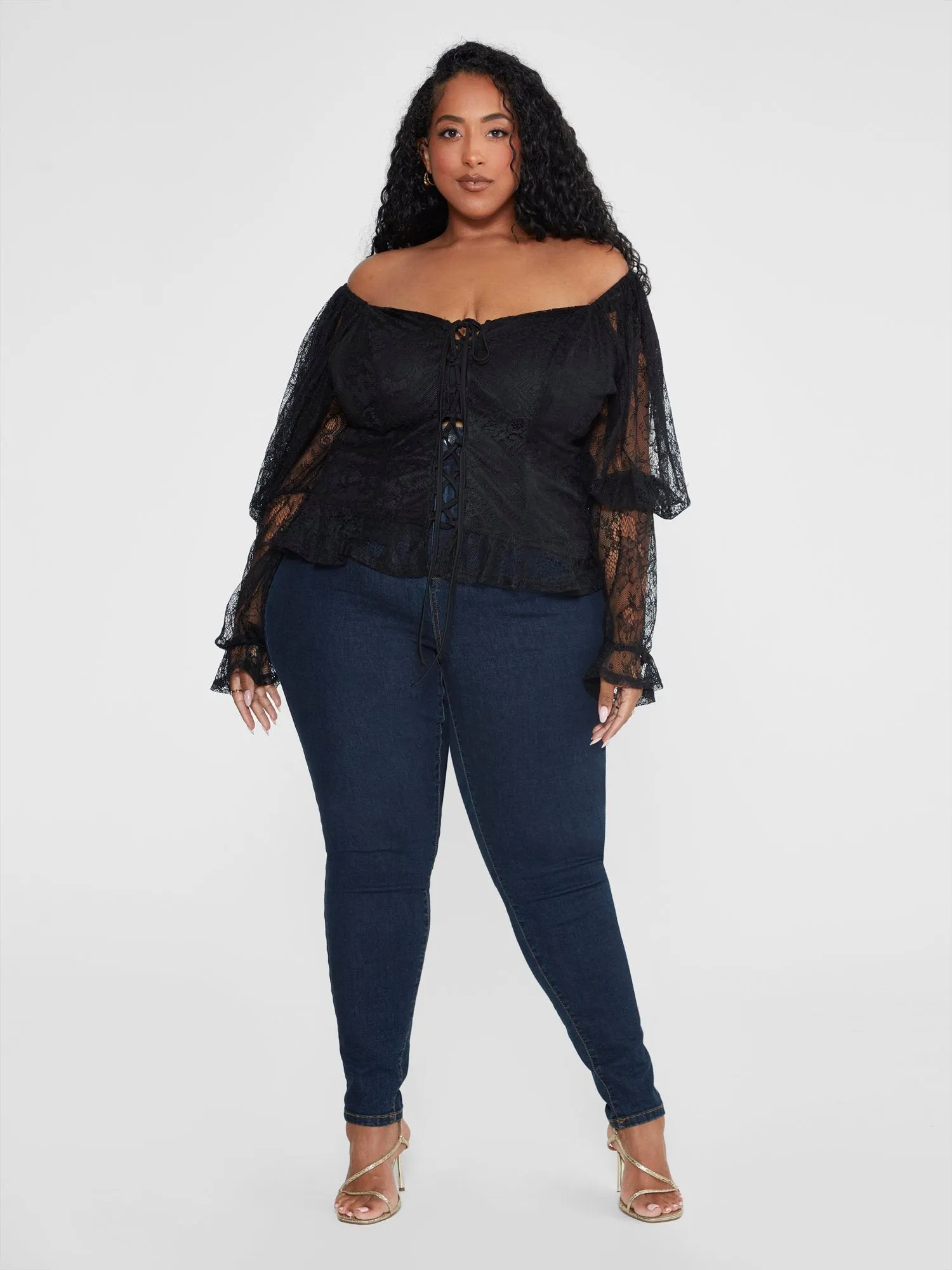 Lorraine Off-The-Shoulder Lace Blouse