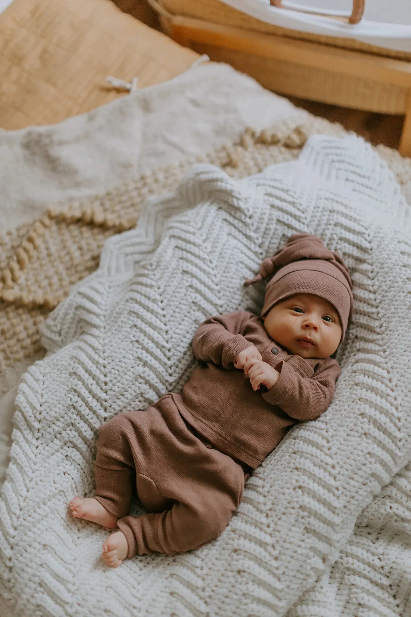 Lovedbaby - Thermal Henley & Jogger Set - Cocoa