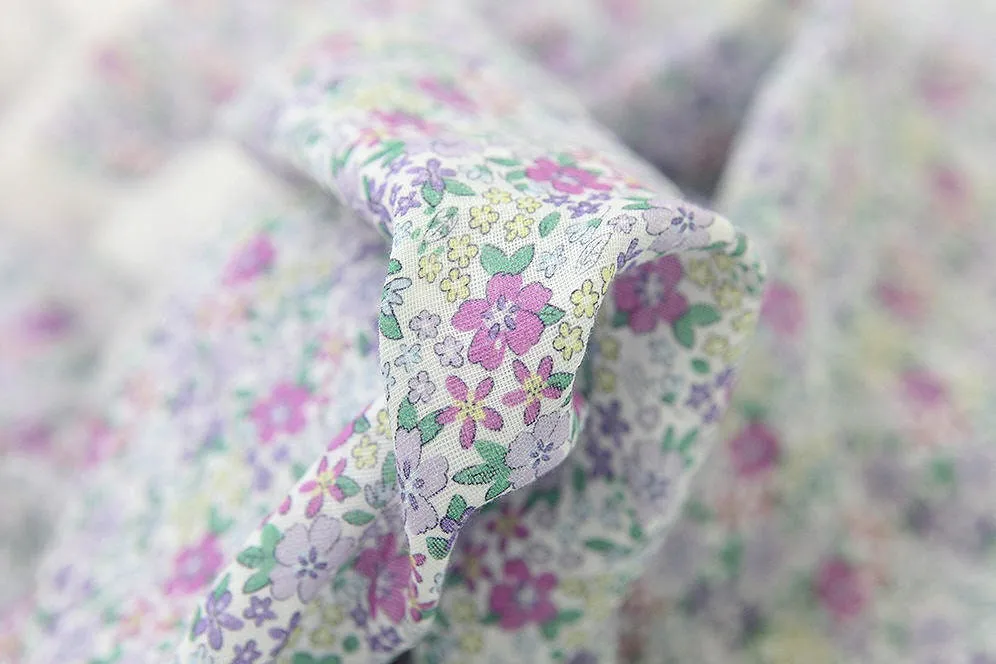 Lovely Floral Cotton Double Gauze Fabric, Pink Flower Gauze, Baby Fabric, Quality Korean Fabric - 59 Inches Wide - By the Yard 3/11173