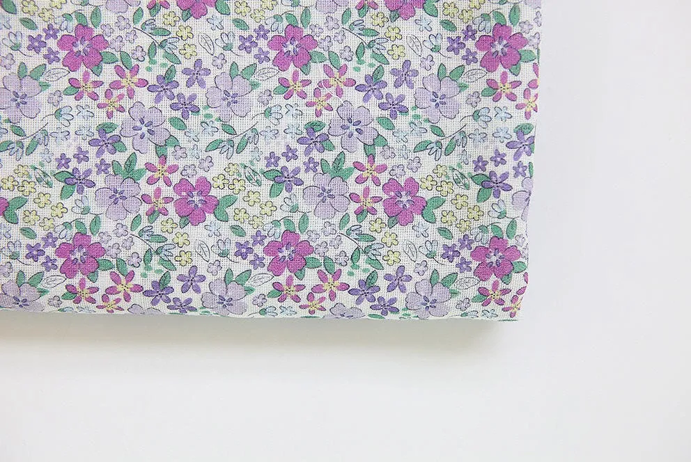 Lovely Floral Cotton Double Gauze Fabric, Pink Flower Gauze, Baby Fabric, Quality Korean Fabric - 59 Inches Wide - By the Yard 3/11173