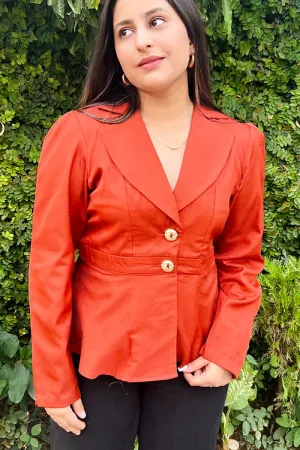 Lyla Classy Orange Peplum Top