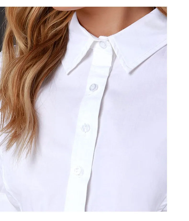 Mabel White Button Up Crop