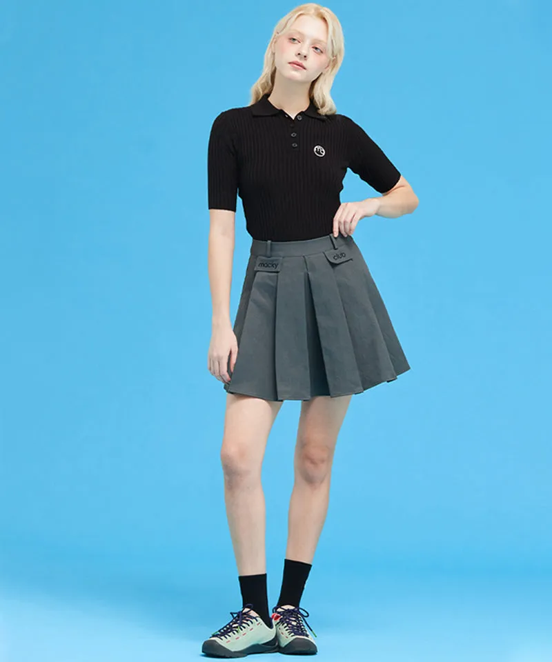 MACKY Golf: Slim Button Knit - Black