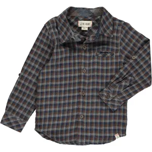 Me & Henry Atwood Woven Shirt Brown Grey