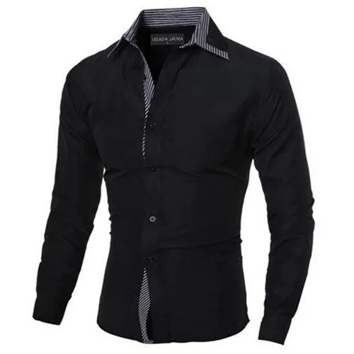 Men's British Style Button Up - Slim Fit - L/S - Cotton